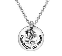 Lywjyb Birdgot Collier pour femme avec gouttes de pluie sur roses, cadeau Broadway The Sound of Music, L, Métal, na unknow