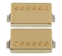 LYWSMSK Alnico Lot de 2 micros Humbucker Classic 57+ Vintage PAF manche et chevalet pour guitare électrique LP Les Paul Doré