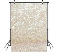 LYWYGG 5X7FT Taches d'or Photographie Toile de Fond Brillant Étincelle Sable Échelle Fond Vinyle Bokeh Professionnel Nouveau-Né Bébé Enfants Portrait Photo Studio Photo Booth Accessoires CP-124