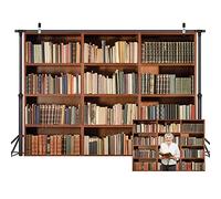 LYWYGG 7X5FT Bibliothèques Toile de Fond Bibliothèque Vintage Livres Magiques Ancienne Bibliothèque Vinyle Photographie Fond Photo Studio Accessoires Fond CP-49 Multicolore