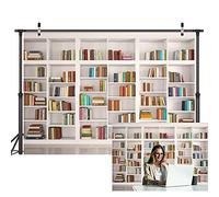 LYWYGG 7x5FT Étagère Bibliothèque Toile de Fond pour Vidéo Conférence - Décors Bureau Vintage Fête Fond Livres CP-259