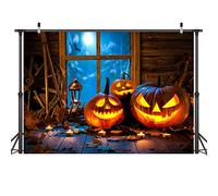 LYWYGG 7x5FT Halloween Photographie Fond Halloween Nuit Fond Citrouille Lumière Photographie Fond Halloween Fête Décoration Enfants Fête Photographie Accessoires CP-274