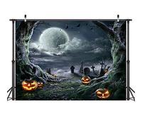 LYWYGG 7x5FT Halloween Photographie Fond Halloween Nuit Horreur Fond Citrouille Lanterne Photographie Fond Halloween Fête Photographie Accessoires CP-273