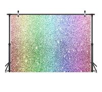 LYWYGG 7x5FT Rainbow Glitter Bokeh Anniversaire Toile De Fond Glint Taches Rêveuse Bébé Enfants Fille Fête d'anniversaire Photographie Toile De Fond Gâteau Table Bannière CP-218 Multicolore