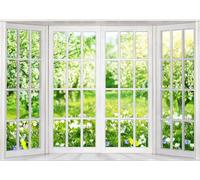 LYWYGG 7x5FT Toile de Fond Blanche pour Fenêtre de Vidéoconférence - Photographie Extérieure, Maison ou Bureau - Décoration CP-472