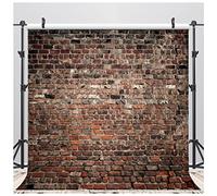 LYWYGG 8x8FT Brun Mur de Briques Photographie Arrière-Plans Famille Fête Toile de Fond Vinyle Bébé Prop Photographie Brun Photographie Toiles de Fond Galerie de Photos Mur de Briques Toile CP-312-0808