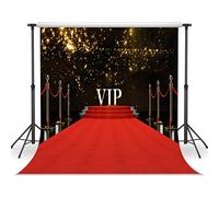 LYWYGG 8x8FT Tapis Rouge Fond Clair étoile Photographie Le Tapis Rouge Brillant avec des Nouveau Nés Brillantes étoiles Symbolisant La Réussite Photography Backdrop Enfants Studio CP-45-0808