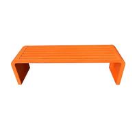 lyxamjrzyp Banc de Jardin pour Parc, Banc Mince en Métal pour Siège Extérieur, Bancs de Jardin Résistant à la Rouille, Bancs Long de Cour pour Espaces Publics(Orange,59in/150cm)
