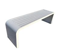 lyxamjrzyp Banc de Jardin pour Parc, Banc Mince en Métal pour Siège Extérieur, Bancs de Jardin Résistant à la Rouille, Bancs Long de Cour pour Espaces Publics(White,39.3in/100cm)