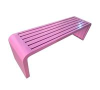 lyxamjrzyp Banc de Jardin pour Parc, Banc Mince en Métal pour Siège Extérieur, Bancs de Jardin Résistant à la Rouille, Bancs Long de Cour pour Espaces Publics(Pink,70.8in/180cm)