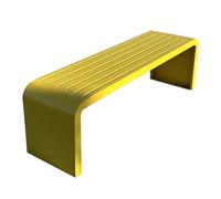 lyxamjrzyp Banc de Jardin pour Parc, Banc Mince en Métal pour Siège Extérieur, Bancs de Jardin Résistant à la Rouille, Bancs Long de Cour pour Espaces Publics(Yellow,47.2in/120cm)