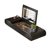 lyxamjrzyp Coiffeuse Murale avec Miroir Rabattable, Bureau Coiffeuse Suspendue avec Tiroirs, Table de Maquillage Moderne pour Chambre ou Salon(Black,31.4in/80cm)