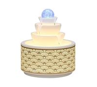lyxamjrzyp Fontaine Interieur, Cascade de Bureau, Fontaines Zen DéCorative avec Boule de Cristal LED, pour Bureau, Maison et Salon de Thé(White,X-Large)