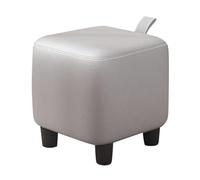 lyxamjrzyp Pouf Carré Rembourré, Repose Pied en Cuir Nappa, Tabouret Bas pour Salon, Entrée et Changement de Chaussures(Gray,X-Large)
