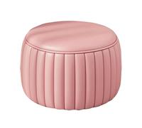 lyxamjrzyp Tabouret Rond Repose-Pieds Petit Pouf Rembourré en Cuir Napa Empilable Banc Bas pour Entrée Changement de Chaussures Salon Canapé(Pink,Large)