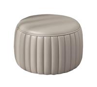 lyxamjrzyp Tabouret Rond Repose-Pieds Petit Pouf Rembourré en Cuir Napa Empilable Banc Bas pour Entrée Changement de Chaussures Salon Canapé(Gray,X-Large)