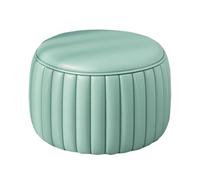 lyxamjrzyp Tabouret Rond Repose-Pieds Petit Pouf Rembourré en Cuir Napa Empilable Banc Bas pour Entrée Changement de Chaussures Salon Canapé(Green,Large)