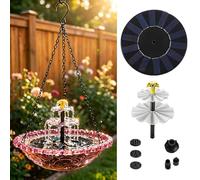 LYXBKSW Fontaine Bain Oiseaux Suspendue Cascade Solaire, Mangeoire Oiseaux, Kit de Douche et Bain pour Colibris, pour Terrasse, Jardin, Balcon(Red)