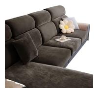 LYXFLHAN Housse de coussin de canapé Silver Fox en velours, extensibles et lavables, pour canapé d'angle 2/3/4 places et en forme de L, pour canapé 4 places (50 à 2 cm, kaki)