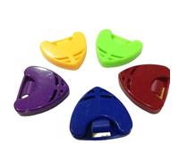 LYXFLHAN Lot de 10 supports de médiators en ABS - Triangulaire - Couleur unie - Étui de rangement épais avec dos adhésif - Plusieurs couleurs