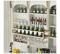 LYXSDMN Porte-bouteille de plafond pour vin, porte-bouteille de plafond avec porte-gobelet et étagère, porte-bouteille de plafond réglable en hauteur de 39,4 pouces, étagère en métal pour plafonds