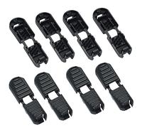 Lyxtiorn 20 pcs de fermetures à glissière pour cordon en plastique Noir Boucle pour Paracord Cord Shoes Molle Backpack DIY Craft Project(E)