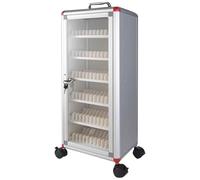 LYXWGRZD Boîte de Rangement pour Téléphone Portable 48/60/72 Emplacements, en Alliage D'aluminium, avec roulettes, pour L'école et Le Bureau(72slots)