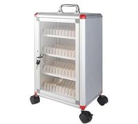 LYXWGRZD Boîte de Rangement pour Téléphone Portable 48/60/72 Emplacements, en Alliage D'aluminium, avec roulettes, pour L'école et Le Bureau(48slots)