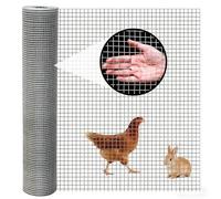 LYXWGRZD Inox Grillage Anti Rongeur, Grillage Métallique Galvanisé de Barrière, Rouleau de Maille Fil de Poulailler de Clôture de Ferme for La Clôture de Lapin de Jardin(1in,4mx1.2m(LxH))