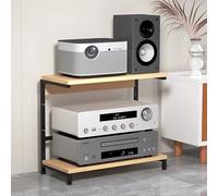 LYXWGRZD Meuble Audio Vidéo à Deux Niveaux, Meuble Rack, Capacité de Charge Petit Meubles Hi-FI for Platine Vinyle, Etagère for Centre de Divertissement