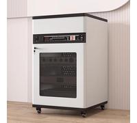 LYXWGRZD Meuble stéréo Meuble Audio Vidéo avec Support Multimédia À Poulies for Rangement Ouvert, Organisateur Élégant for Votre Système Vidéo Domestique(Wit,90cm/35.4in)