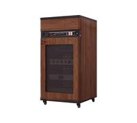 LYXWGRZD Meuble stéréo Meuble Audio Vidéo avec Support Multimédia À Poulies for Rangement Ouvert, Organisateur Élégant for Votre Système Vidéo Domestique(Brown,108cm/42.5in)