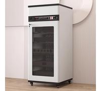 LYXWGRZD Meuble stéréo Meuble Audio Vidéo avec Support Multimédia À Poulies for Rangement Ouvert, Organisateur Élégant for Votre Système Vidéo Domestique(Wit,126cm/49.6in)