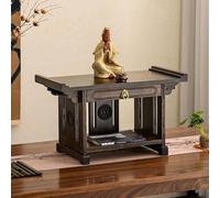 LYXWGRZD Petite Table D'autel avec Rangement, Tables D'autel Bouddhistes de Méditation, Table de Puja sur Support en Bambou pour Prières(40cm/16'')