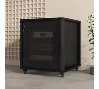 LYXWGRZD Rack Audio Meuble Audio Vidéo avec Support Multimédia À Poulies for Rangement Ouvert, Organisateur Élégant for Votre Système Vidéo Domestique(Nero,64cm/25.5in)