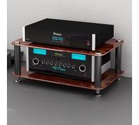 LYXWGRZD Rack Audio Meuble HiFi Audio Vidéo Capacité for Platine Vinyle, Meuble HiFi À Stéréo et Lecteur DVD for Salon et Chambre en Bois(Brown,Second Floor)