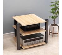 LYXWGRZD Rack Audio Meuble HiFi Audio Vidéo Capacité for Platine Vinyle, Meuble HiFi À Tour Stéréo et Lecteur DVD for Salon et Chambre(Walnut,65cm/25.6in)