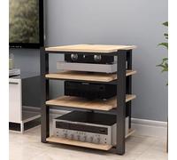 LYXWGRZD Rack Audio Meuble HiFi Audio Vidéo Capacité for Platine Vinyle, Meuble HiFi À Tour Stéréo et Lecteur DVD for Salon et Chambre(Walnut,90cm/35.4in)