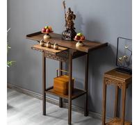 LYXWGRZD Table D'autel Bouddhiste, Table de Méditation avec Plateau de Rangement Coulissant, Tables D'autel de Méditation en Bambou, pour Prières(67 * 31cm/26 * 12'')