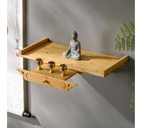 LYXWGRZD Table D'autel Murale Bouddha avec Tiroir, Petite Table de Méditation, Tables de Prière Bouddhistes en Bambou pour Rituels et Petits Espaces(Natural,40cm/16'')