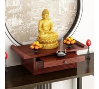 LYXWGRZD Table D'autel Personnelle pour Bouddha, Méditation Bouddhiste en Bambou avec étagère Rétractable et Tiroir, pour Prières et Divination(60cm/23.6'')