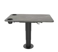 LYXWGRZD Table de Camping-Car, Hauteur Réglable, Table de Caravane avec Deux Emplacements pour Gobelets, pour Yachts et Caravanes(Dark Gray)