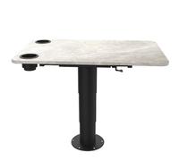LYXWGRZD Table de Camping-Car, Hauteur Réglable, Table de Caravane avec Deux Emplacements pour Gobelets, pour Yachts et Caravanes(Light Gray)