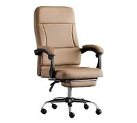 LYXXJRYBHD Chaise de Bureau Ergonomique avec Repose-Pieds, Fauteuil de Bureau Confortable en Cuir Synthétique, Dossier Haut et Soutien Lombaire(Yellow)