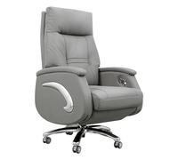 LYXXJRYBHD Chaise de Bureau Ergonomique avec Support Lombaire, Chaise de Travail en Cuir, Fauteuil de Bureau Pivotant à Dossier Moyen avec Accoudoirs(Gray)