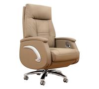 LYXXJRYBHD Chaise de Bureau Ergonomique avec Support Lombaire, Chaise de Travail en Cuir, Fauteuil de Bureau Pivotant à Dossier Moyen avec Accoudoirs(Brown)