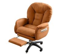 LYXXJRYBHD Chaise de Bureau Ergonomique, Chaises de Travail avec Dossier Réglable et Repose-Pieds Rétractable, Chaise de Jeu Pivotante pour la Maison et la Chambre(Orange)