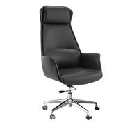 LYXXJRYBHD Chaise de Bureau Ergonomique Haut Dossier, Chaise de Bureau en Cuir avec Inclinaison, Chaise de Bureaues Ajustable pour Maison, Confortable(Black)
