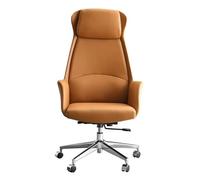 LYXXJRYBHD Chaise de Bureau Ergonomique Haut Dossier, Chaise de Bureau en Cuir avec Inclinaison, Chaise de Bureaues Ajustable pour Maison, Confortable(Orange)