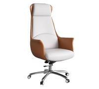 LYXXJRYBHD Chaise de Bureau Ergonomique Haut Dossier, Chaise de Bureau en Cuir avec Inclinaison, Chaise de Bureaues Ajustable pour Maison, Confortable(Beige)